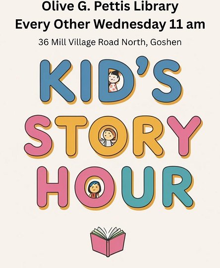 Kid's Story Hour; every other Wednesday at 11 am